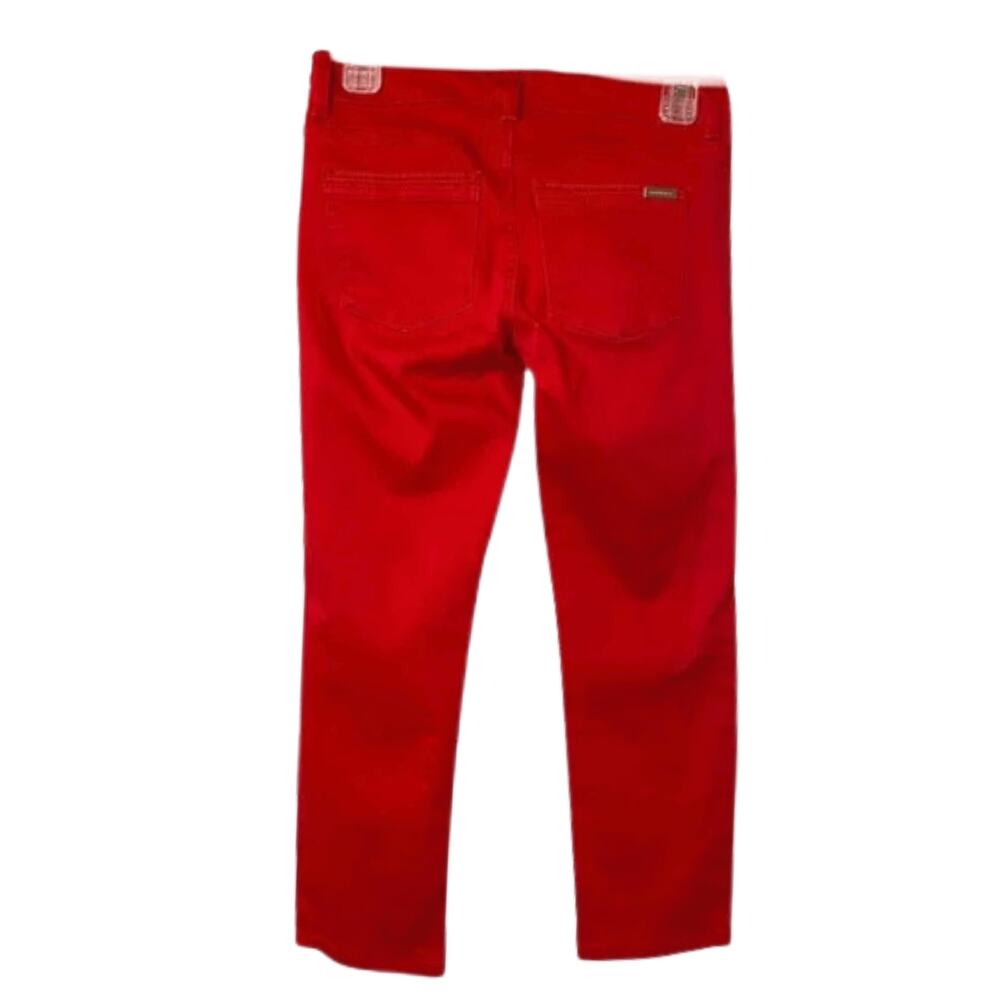 White House Black Market Womens Slim Crop Red Jeans sz 00 - Picture 4 of 7